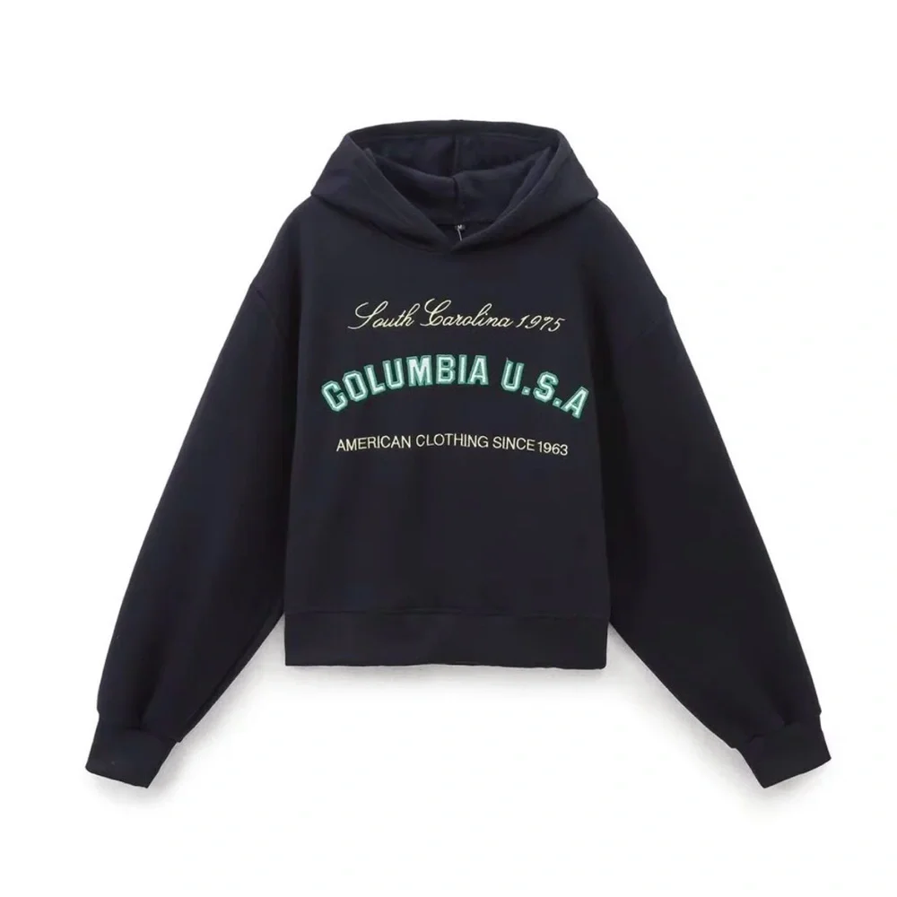 Zara Navy Columbia Hoodie - Picture 1 of 4